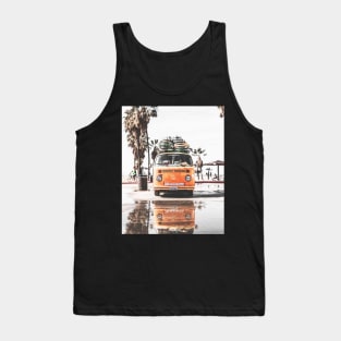 Coastal, Travelling car, Palms, Beach art Sea, Ocean, Modern art, Wall art, Print, Minimalistic, Modern Tank Top